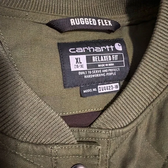 Carhartt Green Quilted Vest, relaxed fit and rugged flex size XL (16-18) - Picture 3 of 6